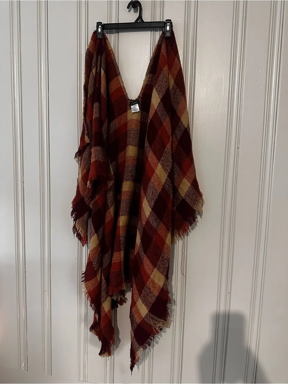 chatties Burgundy Mustard & Tan Plaid and deep burnt orange color.